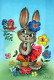 PASCUA CONEJO Vintage Tarjeta Postal CPSM #PBO409.ES - Easter