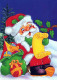 PAPÁ NOEL Feliz Año Navidad Vintage Tarjeta Postal CPSM #PBL357.ES - Santa Claus