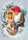 PAPÁ NOEL Feliz Año Navidad Vintage Tarjeta Postal CPSM #PBL296.ES - Santa Claus