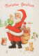 WEIHNACHTSMANN SANTA CLAUS TIERE WEIHNACHTSFERIEN Vintage Postkarte CPSM #PAK502.DE - Santa Claus