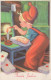 Bonne Année Noël GNOME Vintage Carte Postale CPSMPF #PKG402.FR - Nouvel An