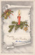 Bonne Année Noël BOUGIE Vintage Carte Postale CPSMPF #PKD719.FR - Nouvel An
