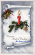 Bonne Année Noël BOUGIE Vintage Carte Postale CPSMPF #PKD719.FR - Nouvel An