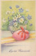 PÂQUES FLEURS Vintage Carte Postale CPA #PKE171.FR - Pâques