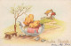 PÂQUES POULET ŒUF Vintage Carte Postale CPA #PKE422.FR - Pasqua