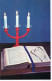 Bonne Année Noël BOUGIE LA BIBLE Vintage Carte Postale CPSMPF #PKD657.FR - Nouvel An