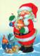 PÈRE NOËL Bonne Année Noël Vintage Carte Postale CPSM #PBL358.FR - Santa Claus