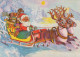 PÈRE NOËL Bonne Année Noël Vintage Carte Postale CPSM #PBL554.FR - Santa Claus