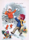 Buon Anno Natale BAMBINO Vintage Cartolina CPSM #PAW674.IT - Nouvel An