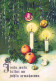 Buon Anno Natale CANDELA Vintage Cartolina CPSM #PAV323.IT - Nouvel An