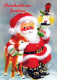 BABBO NATALE Animale Natale Vintage Cartolina CPSM #PAK568.IT - Kerstman
