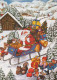 BABBO NATALE Animale Natale Vintage Cartolina CPSM #PAK767.IT - Santa Claus