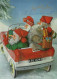 BABBO NATALE CAR AUTO Natale Vintage Cartolina CPSM #PAK009.IT - Santa Claus