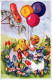 OSTERN KINDER EI Vintage Ansichtskarte Postkarte CPA #PKE361.DE - Easter