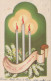 Neujahr Weihnachten KERZE Vintage Ansichtskarte Postkarte CPSMPF #PKD720.DE - New Year