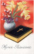 OSTERN BIBEL FLOWERS Vintage Ansichtskarte Postkarte CPSMPF #PKD409.DE - Pâques