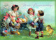 OSTERN KINDER EI Vintage Ansichtskarte Postkarte CPSM #PBO346.DE - Pâques