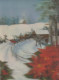 Buon Anno Natale CAVALLO FIORI LENTICULAR 3D Vintage Cartolina CPSM #PAZ019.IT - Neujahr