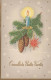 Buon Anno Natale CANDELA Vintage Cartolina CPSMPF #PKD721.IT - Neujahr