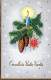 Buon Anno Natale CANDELA Vintage Cartolina CPSMPF #PKD721.IT - Neujahr