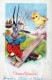 PASQUA CONIGLIO UOVO Vintage Cartolina CPA #PKE236.IT - Easter