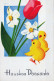 PASQUA POLLO UOVO Vintage Cartolina CPSM #PBO665.IT - Pasen