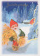 BABBO NATALE Buon Anno Natale Vintage Cartolina CPSM #PBL102.IT - Santa Claus