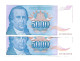 Yougoslavie Yugoslavia 5.000 Dinara 1994 UNC / NEUF - 2 Consecutive - Yugoslavia