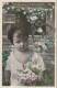 GU Nw - PORTRAIT D' ENFANT AVEC BOUQUET DE FLEURS  ET OISEAU MESSAGER - 2 SCANS - Portraits