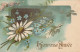 GU Nw - " HEUREUSE ANNEE " - CARTE FANTAISIE GAUFREE - DORURE - FLEURS CHAMPETRES : MARGUERITES ET MYOSOTIS - Neujahr