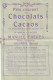 Chocolats Et Cacaos ( Grison ) Manuel Fréres Lausanne Diverses Marques Suisse 1 Mai 1909 - Chocolate