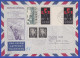 Saarland 23.4.1956 Mitläufer Lufthansa-Erstflug LH 402 Nach New York Rotes Kreuz - Storia Postale