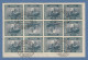 Saar 1921 Mi.-Nr. 55A Kehrdruck Kdr I Und II Im 12er-Block O, Mit KB Geigle BPP - Used Stamps