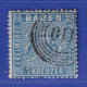 Altdeutschland Baden 3 Kreuzer Blau Mi-Nr. 10a Gestempelt - Gebraucht
