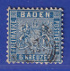 Altdeutschland Baden 6 Kreuzer Blau Mi-Nr. 14b Gestempelt, Gut Zentriert.  - Gebraucht
