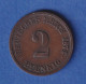 Deutsches Reich Kursmünze 2 Pfennig 1874 F Ss - Otros & Sin Clasificación