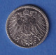 Deutsches Kaiserreich Silber-Kursmünze 1 Mark 1892 D - Autres & Non Classés