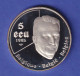 Belgien Silbermünze 5 ECU 50 Jahre UNO 1995 PP - Altri & Non Classificati