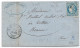 LT5951   N°46B/Lettre, Oblitéré Losange PL, GARE De TOURNUS Pour ROANNE Du 7 Mars 1871. Sans Dateur Sur Le Cachet - 1870 Ausgabe Bordeaux