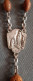 Delcampe - Chapelet De Prière En Bois 59 Perles, Crucifix Reliquaire Avec Fiole D'Eau De Lourdes, En Bois Et Métal Argenté - Religion & Esotérisme