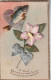 HO 25 - CARTE  FANTAISIE  1er AVRIL  AVEC AJOUT DE CHROMOS : COEURS ET POISSON - FLEUR TISSU  - 2 SCANS  - 1 De April (pescado De Abril)