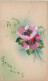 JA 25 - " GREETING " - CARTE FANTAISIE - FLEURS : ANEMONES   - 2 SCANS - Other & Unclassified