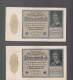 2 Billets  Allemagne    10000 Mark   Reichsbanknote  1922    République De Weimar - 10000 Mark