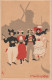 KO 3 - PALAIS DU TRONE - PROGRAMME DES FETES DE NOEL - ILLUSTRATION ARTISTES  MONTMARTRE DEVANT LE MOULIN ROUGE- 2 SCANS - Advertising