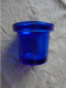 Vintage - Petit Pot En Verre Bleu - Glas & Kristall