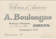 KO 6- (80) " VELOURS D' AMIENS " - A . BOULONGNE - BUREAUX & MAGASINS , RUE DE METZ , AMIENS- CARTE DE VISITE - 2 SCANS - Visiting Cards
