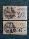 LIBAN. Timbres FISCAUX.  Surchargés   R.L. " Droit Fiscal " 2,25 Sur 5c / 0,50 Sur 10c . - Used Stamps