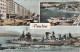 KO 24-(83) TOULON - CARTE MULTIVUES COULEURS - LE PORT - BATEAUX , CUIRASSE - 2 SCANS - Toulon