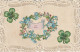 HO Nw (3) " DOUX SOUVENIR " - CARTE FANTAISIE AJOUREE AVEC CHROMOS TREFLES ET FLEURS - 2 SCANS - Other & Unclassified