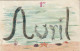 HO Nw (5) " 1er AVRIL " - CARTE FANTAISIE - ANGUILLES ET POISSONS SUR FOND MARIN , COQUILLAGES - 2 SCANS - Erster April